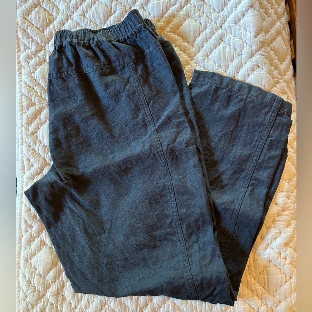 Navy blue linen pants
